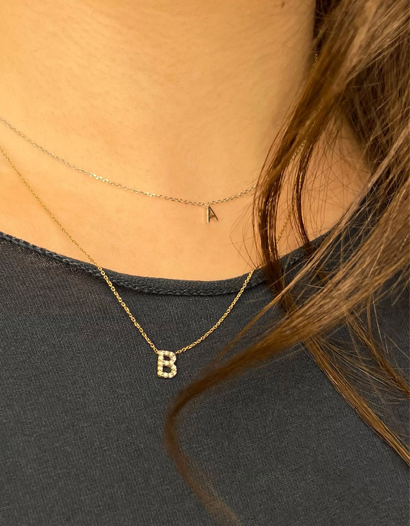 Diamond Letter Necklace