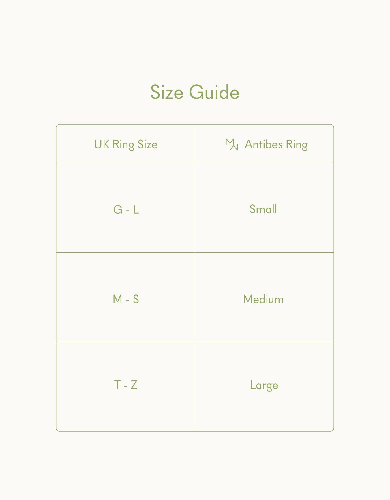 Sizing Guide