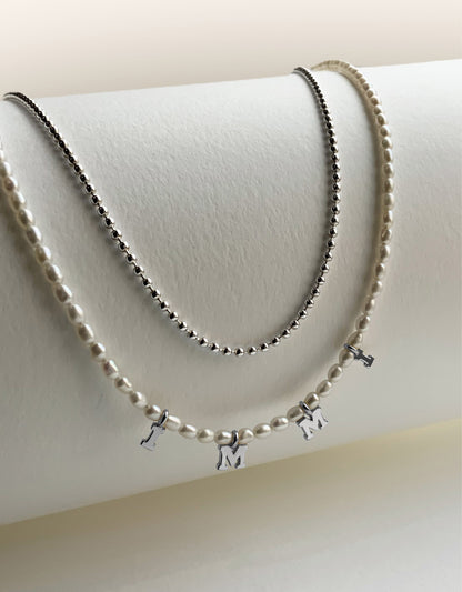 Love Letter Pearl Necklace (Silver)