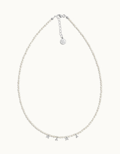 Love Letter Pearl Necklace (Silver)