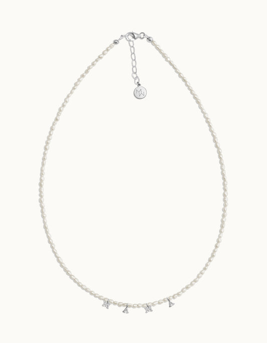 Love Letter Pearl Necklace (Silver)