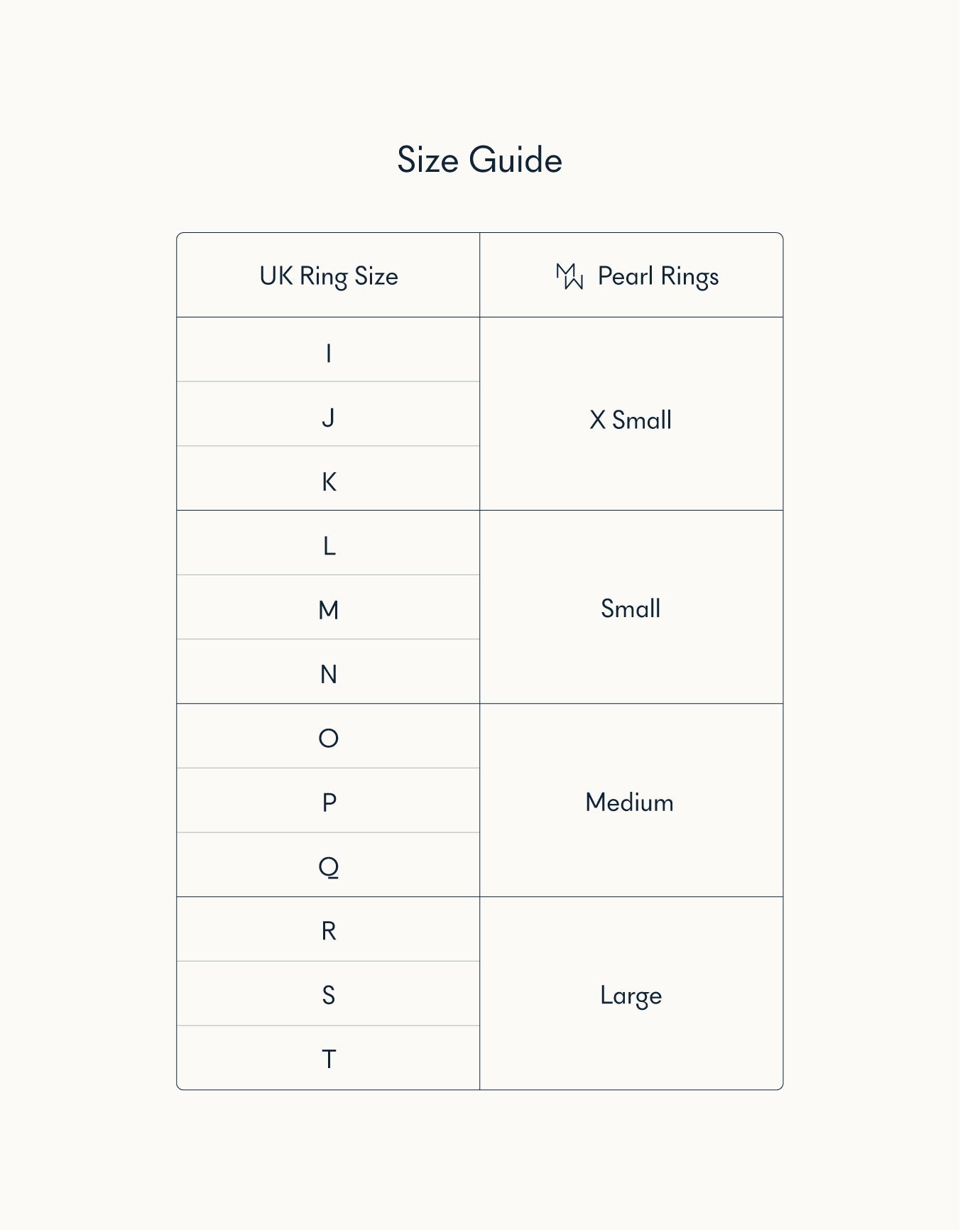 Pearl Ring Sizing Guide